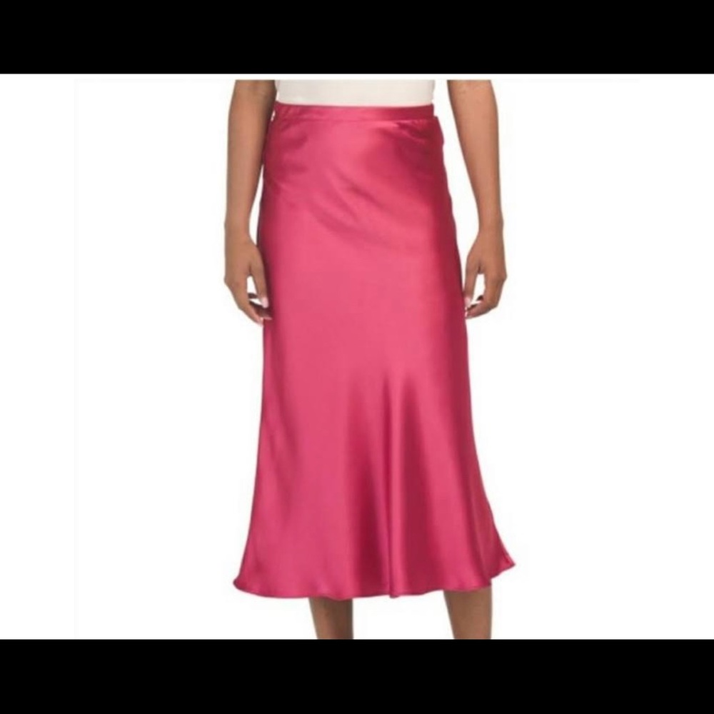 Rachel Zoe satin hot pink skirt